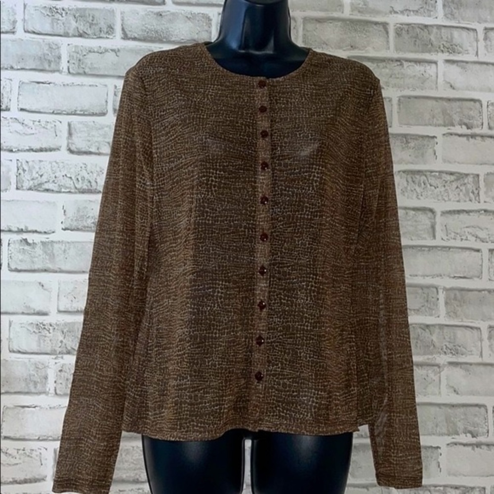 🦋Vintage NWT Retro New York & Company Sheer Leopard Top, Medium
